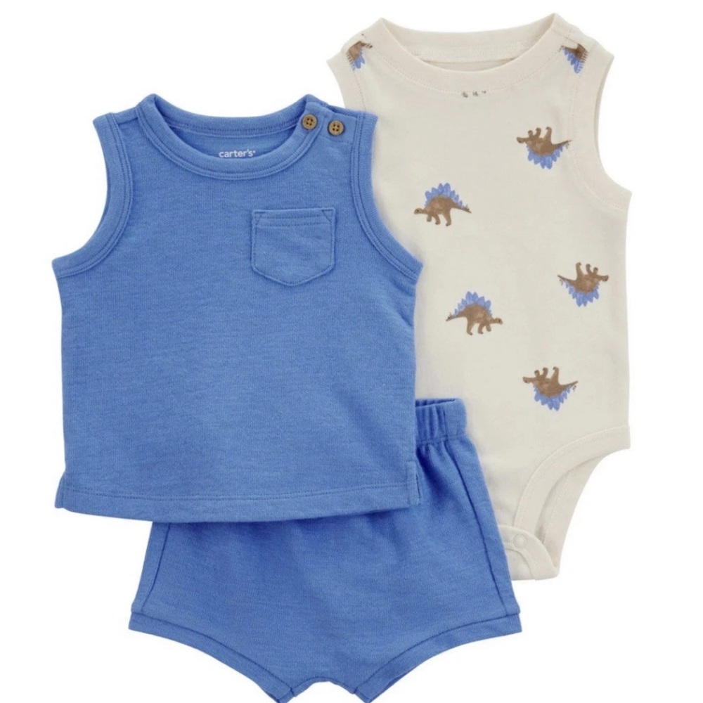 NWT Carter's Dinosaur Tank Top Bodysuit Shorts Outfit
ЗPC Set 18 Months Baby Boy